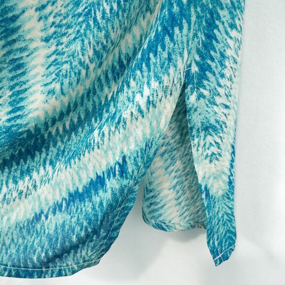 Catherines Lightweight Chiffon Open Cardigan Womens 1X Blue Aqua Beach Summer - Picture 12 of 16